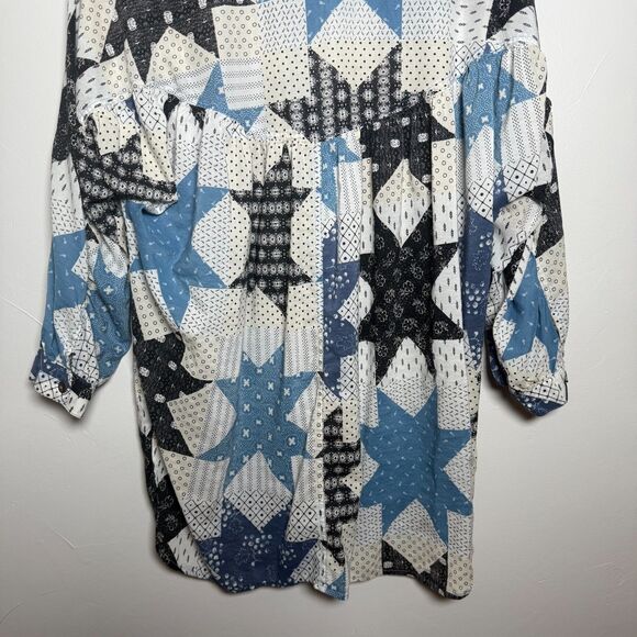 Intimately Free People Patchwork Tunic Top Blouse Women's Size XS Boho Oversize - Picture 10 of 16